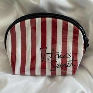 Victoria's Secret Glittery Red and White Striped Pouch